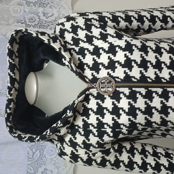 Tory Burch Disigner Copy Black and White Coat Size S - Picture 2 of 15